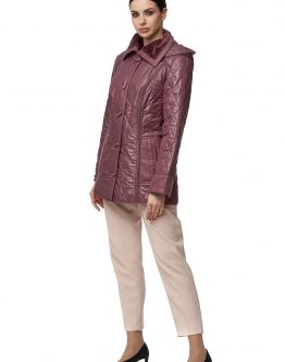 Купить Куртка женская из текстиля с капюшоном, отделка искусственный мех в каталоге