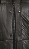 Миниатюра фотографии Мужская кожаная куртка из натуральной кожи на меху с капюшоном, отделка енот