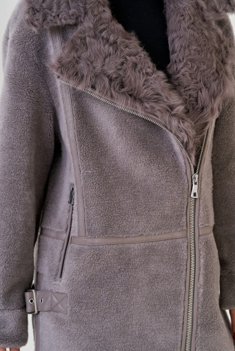Миниатюра фотографии Женская куртка "косуха" из искусственного меха