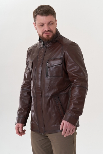 Миниатюра фотографии Мужская куртка из натуральной кожи