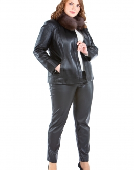 Купить Женская кожаная куртка из натуральной кожи с воротником, отделка песец в каталоге