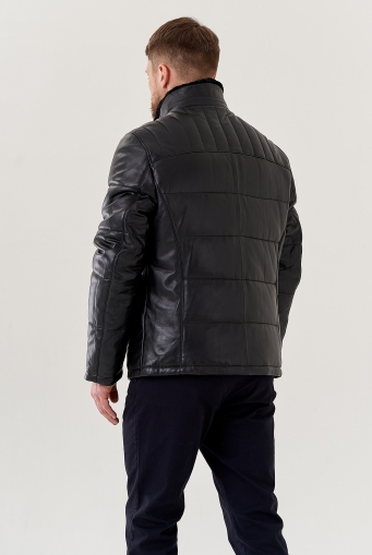 Миниатюра фотографии Куртка мужская из натуральной кожи со стойкой 