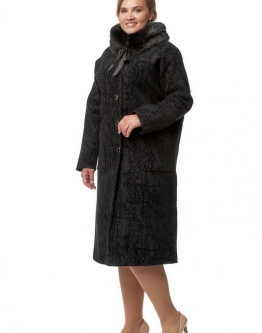 Купить Женское пальто из текстиля с воротником, отделка искусственный мех в каталоге