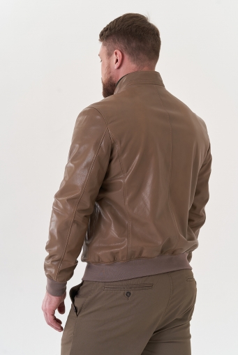Миниатюра фотографии Куртка "бомбер" из натуральной кожи