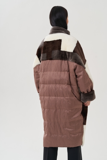 Миниатюра фотографии Пальто утепленное с овчиной