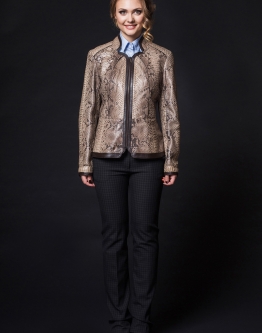 Купить Женская кожаная куртка из натуральной кожи питона с воротником в каталоге