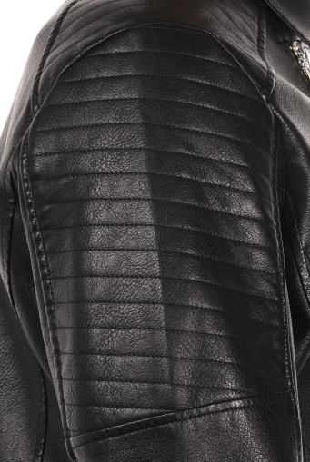Миниатюра фотографии Мужская кожаная куртка из эко-кожи с воротником
