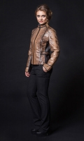 Миниатюра фотографии Женская кожаная куртка из натуральной кожи питона с воротником