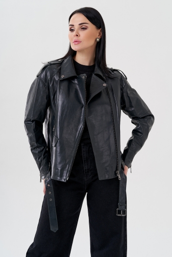 Миниатюра фотографии Женская куртка-косуха из натуральной кожи