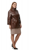 Миниатюра фотографии Женская кожаная куртка из натуральной кожи с воротником
