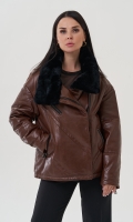 Миниатюра фотографии Утепленная куртка из натуральной кожи