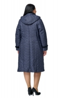 Миниатюра фотографии Женское пальто из текстиля с капюшоном, отделка норка