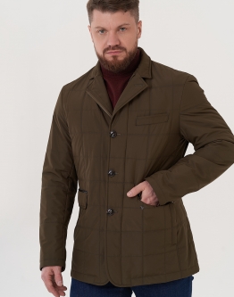 Купить Мужская стеганая куртка цвета хаки в каталоге
