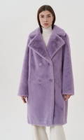 Миниатюра фотографии Женского пальто из эко меха на пуговицах
