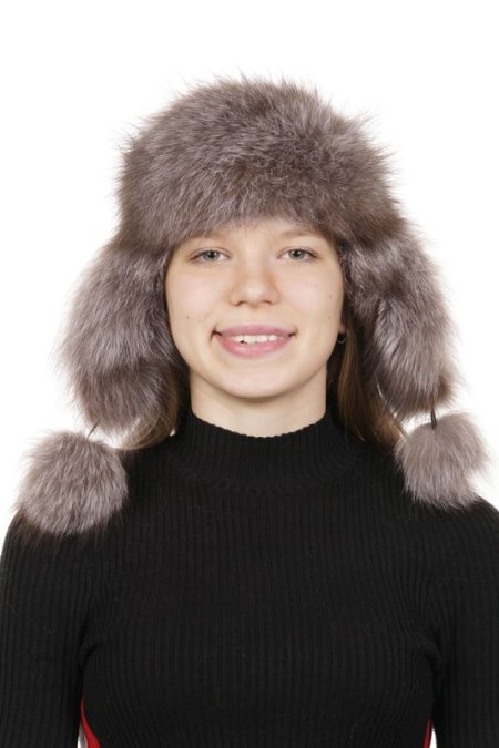 Купить Шапка женская из натуральной кожи с блюфростом в каталоге