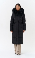 Миниатюра фотографии Женский пуховик с капюшоном из меха чернобурки
