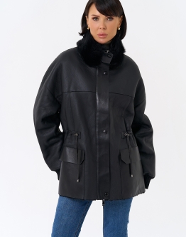 Купить Женская натуральная дубленка с воротником стойкой в каталоге без категории