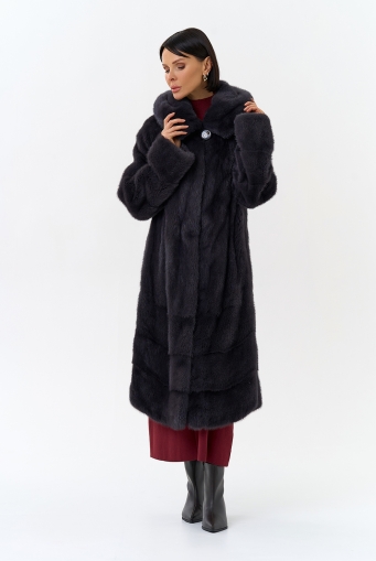 Миниатюра фотографии Шуба из меха норки с капюшоном