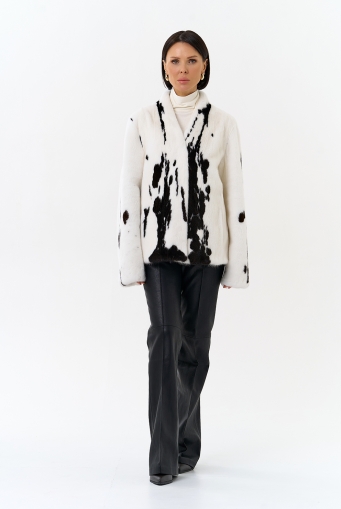 Миниатюра фотографии Жакет из меха норки в расцветке "ягуар"