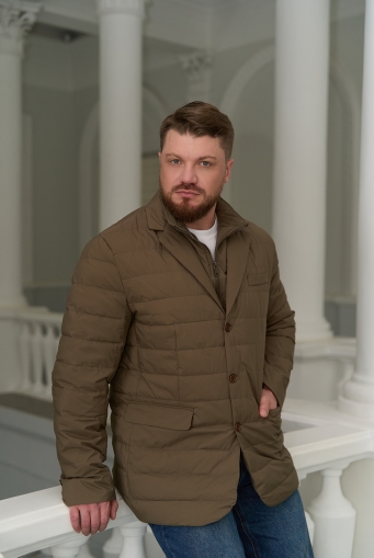 Миниатюра фотографии Мужской пуховик со съемной манишкой