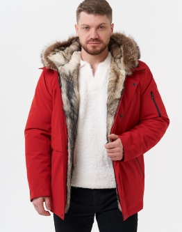 Купить Парка мужская на мехе из волка в каталоге Мужские дублёнки