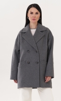 Миниатюра фотографии Двубортное пальто-пиджак