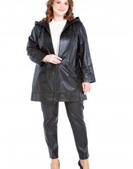 Купить Женская кожаная куртка из натуральной кожи с капюшоном в каталоге
