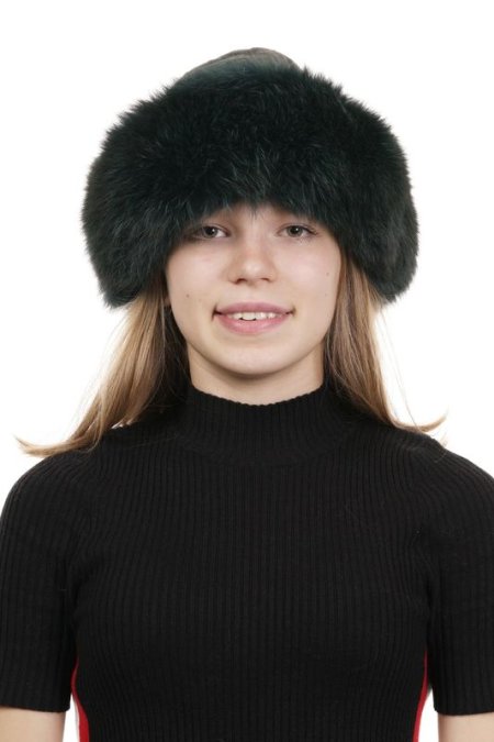 Купить Шапка женская из натуральной кожи с песцом в каталоге