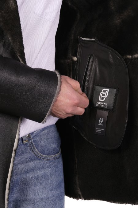 Купить Дубленка мужская из натуральной овчины с воротником в каталоге