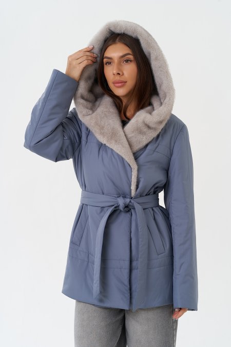 Купить Куртка с капюшоном из эко меха в каталоге