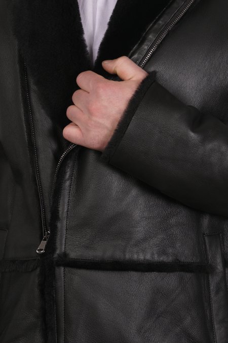 Купить Дубленка мужская из натуральной овчины с воротником в каталоге