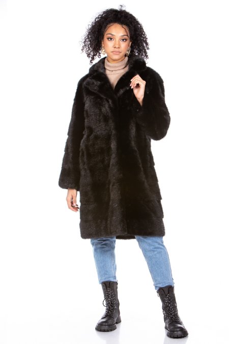 Купить Шуба из норки с воротником в каталоге