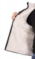 Миниатюра фотографии Мужская кожаная куртка из натуральной кожи с воротником, отделка овчина