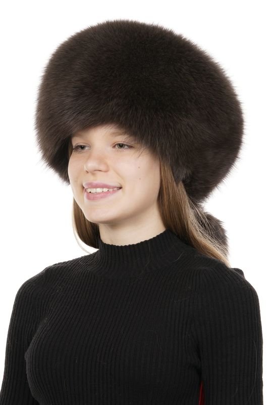 Миниатюра фотографии Шапка женская из песца