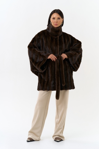 Миниатюра фотографии Женская шуба из эко меха с воротником стойкой