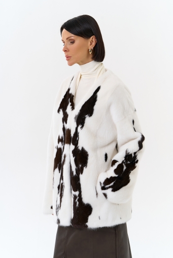 Миниатюра фотографии Жакет из меха норки в расцветке "ягуар"