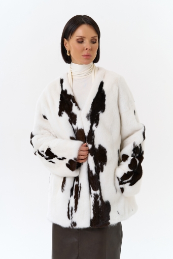 Миниатюра фотографии Жакет из меха норки в расцветке "ягуар"