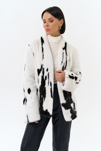 Миниатюра фотографии Жакет из меха норки в расцветке "ягуар"