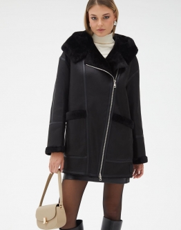 Купить Женская удлиненная дубленка из эко кожи в каталоге без категории