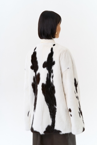 Миниатюра фотографии Жакет из меха норки в расцветке "ягуар"