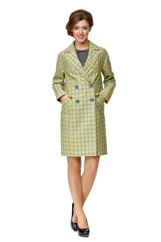 Миниатюра фотографии Женское пальто из текстиля с воротником