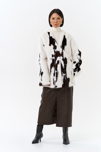 Миниатюра фотографии Жакет из меха норки в расцветке "ягуар"