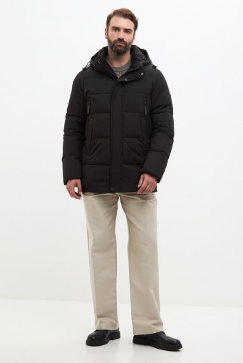 Миниатюра фотографии Мужской пуховик черного цвета