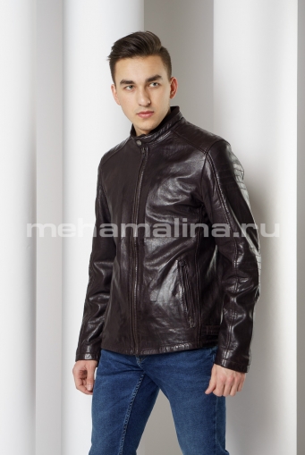 Миниатюра фотографии Кожаная мото куртка 