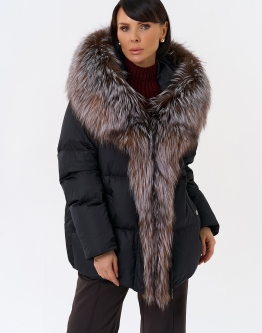 Купить Женский пуховик с отделкой из меха блюфрост в каталоге Зимние пуховики