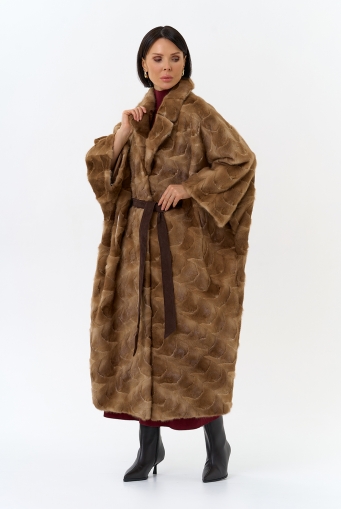 Миниатюра фотографии Шуба из меха норки с английским воротником