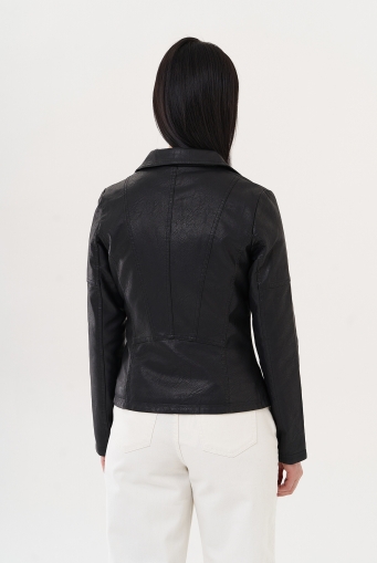 Миниатюра фотографии Куртка "косуха" черного цвета