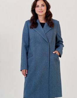 Купить Женское пальто с английским воротником в синем цвете в каталоге
