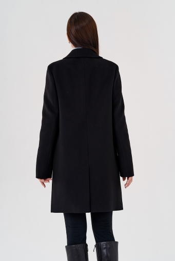 Миниатюра фотографии Женское пальто в черном цвете до колена