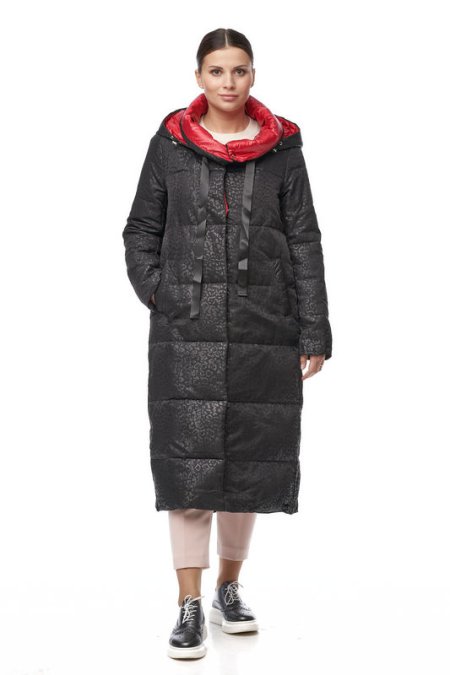 Купить Пуховик женский из текстиля с капюшоном в каталоге